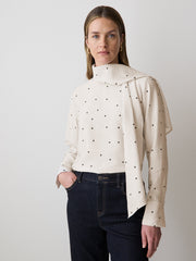 RW&CO Long-Sleeve Popover Blouse with Scarf Neckline