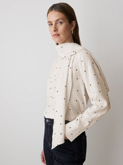 RW&CO Long-Sleeve Popover Blouse with Scarf Neckline