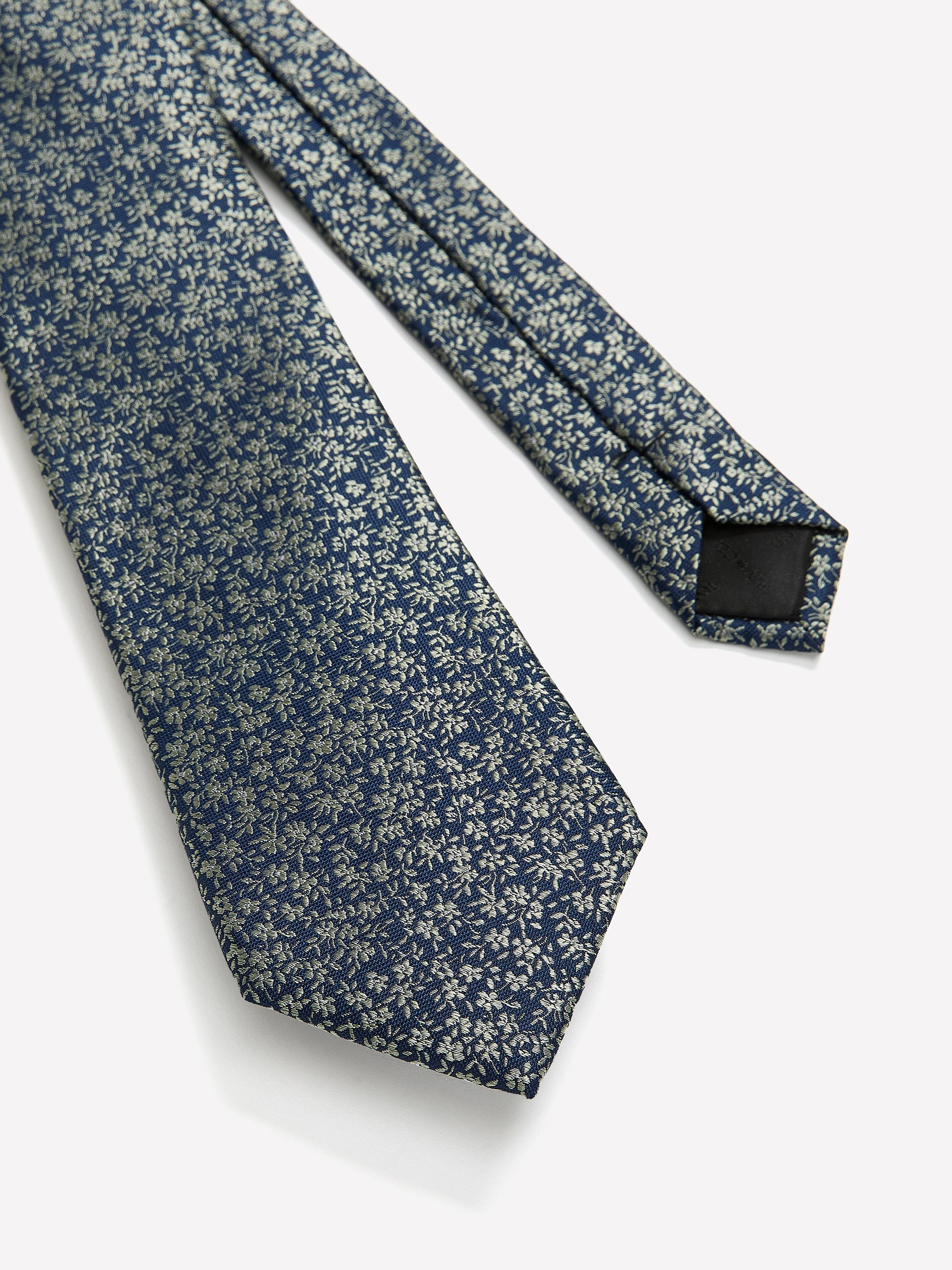 RW&CO Blue Regular Tie with Floral Pattern