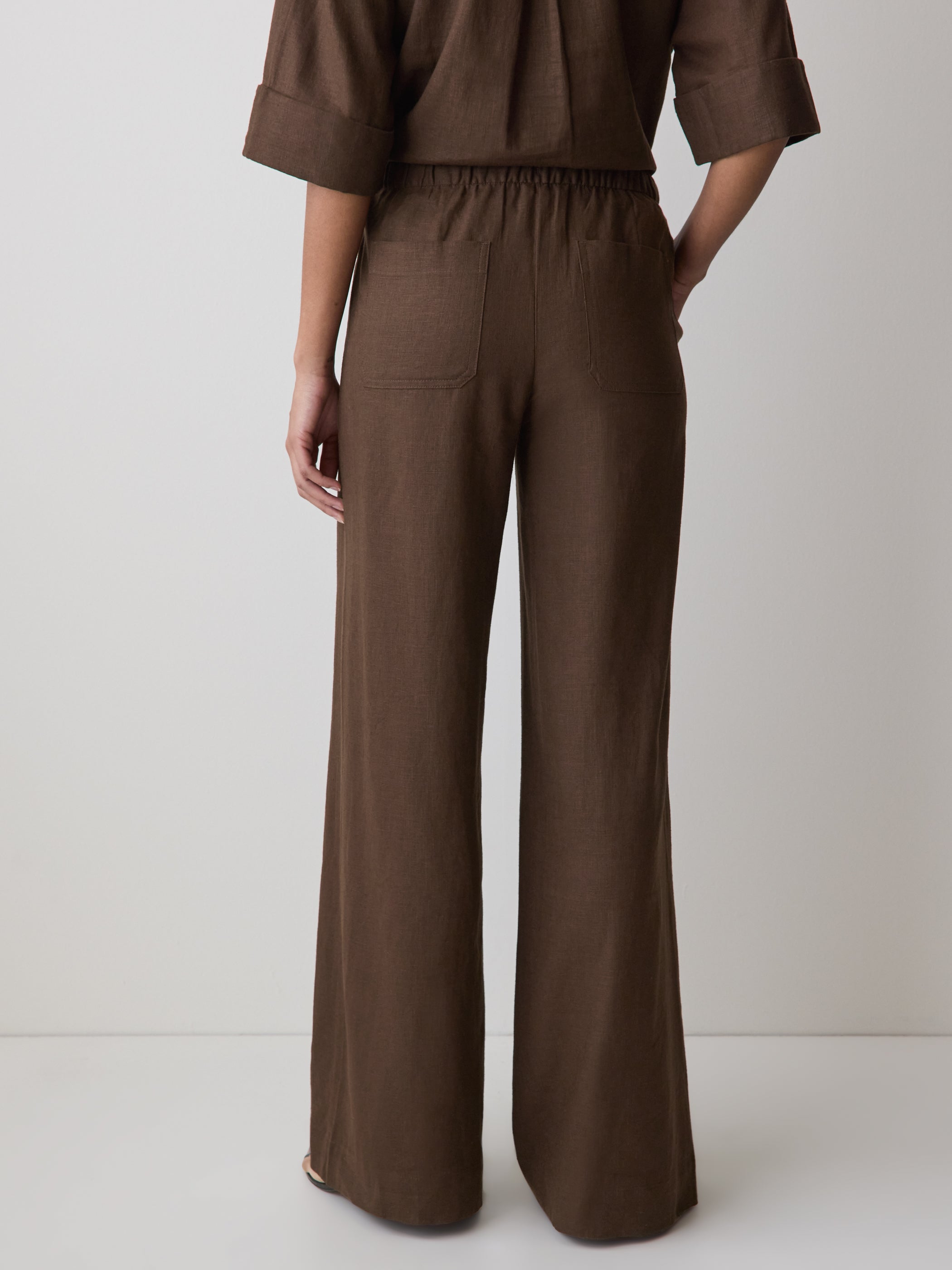 RW&CO Linen Mid-Rise Wide-Leg Pant