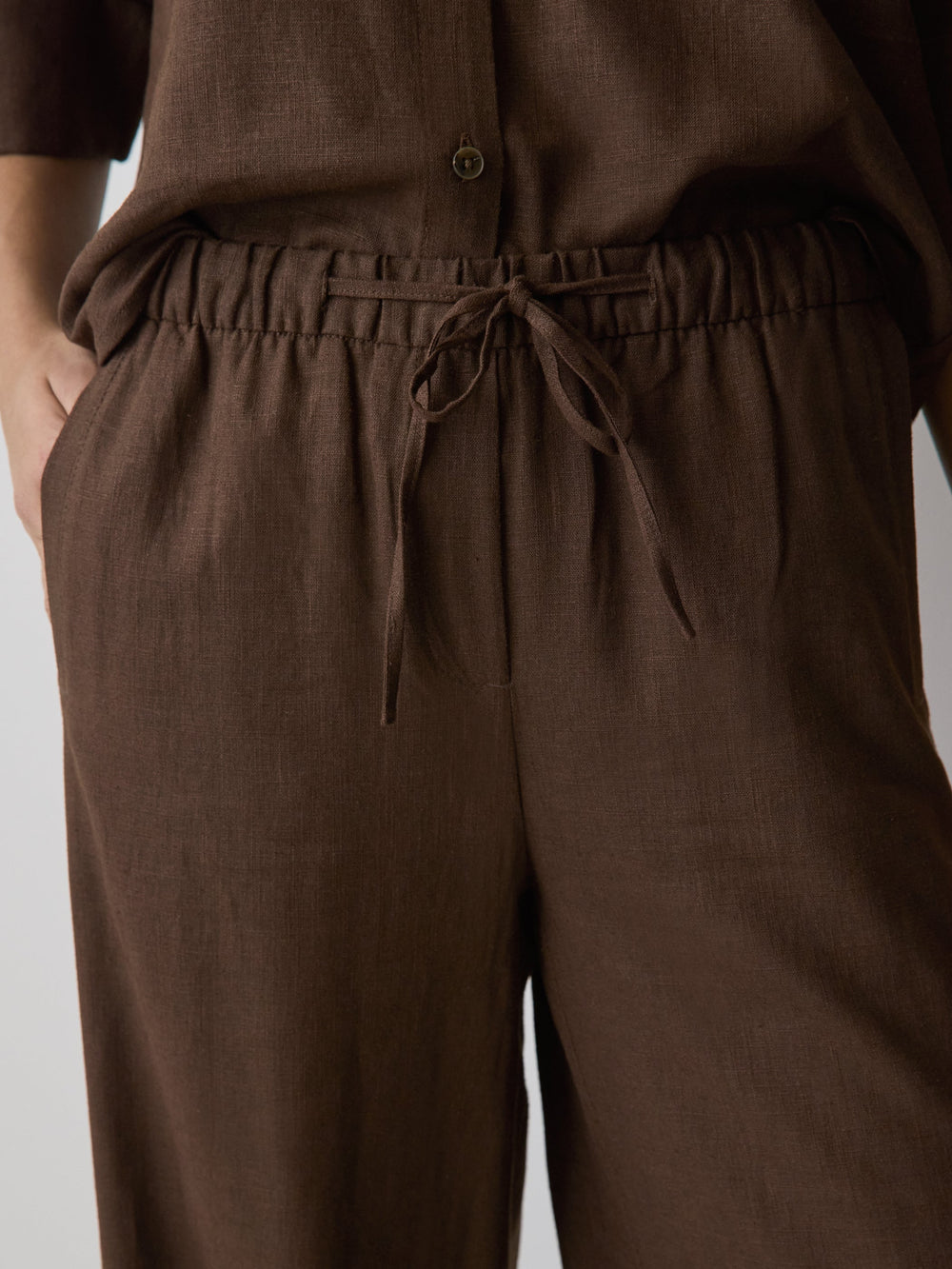 RW&CO Linen Mid-Rise Wide-Leg Pant
