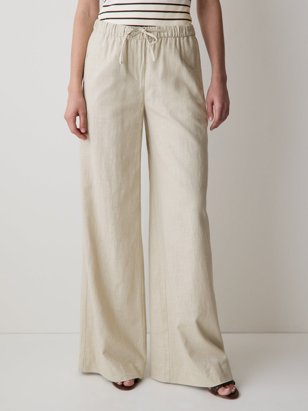 RW&CO Linen Mid-Rise Wide-Leg Pant
