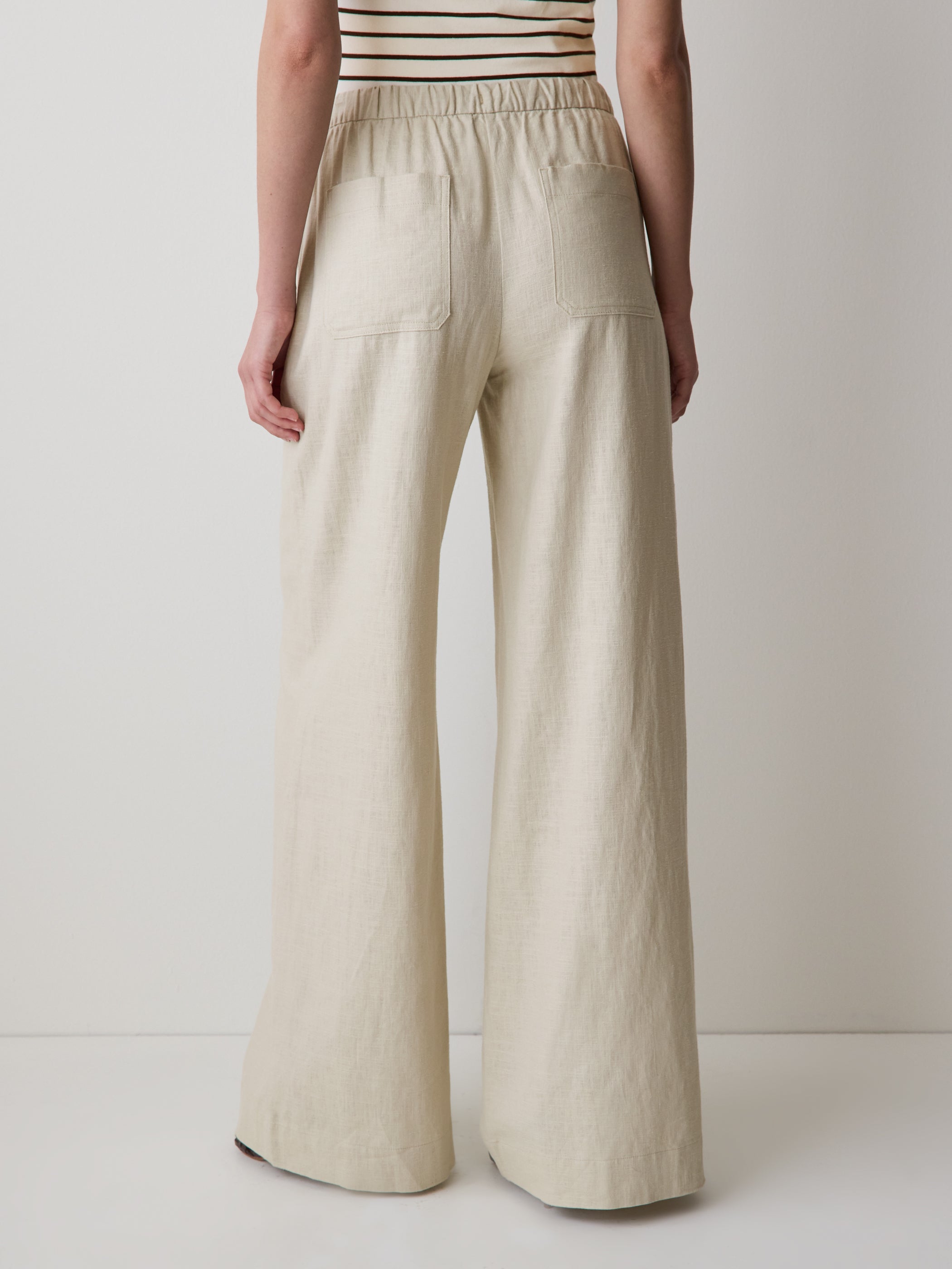 RW&CO Linen Mid-Rise Wide-Leg Pant