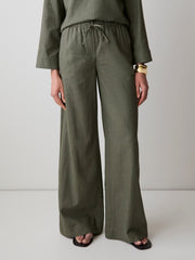 RW&CO Linen Mid-Rise Wide-Leg Pant