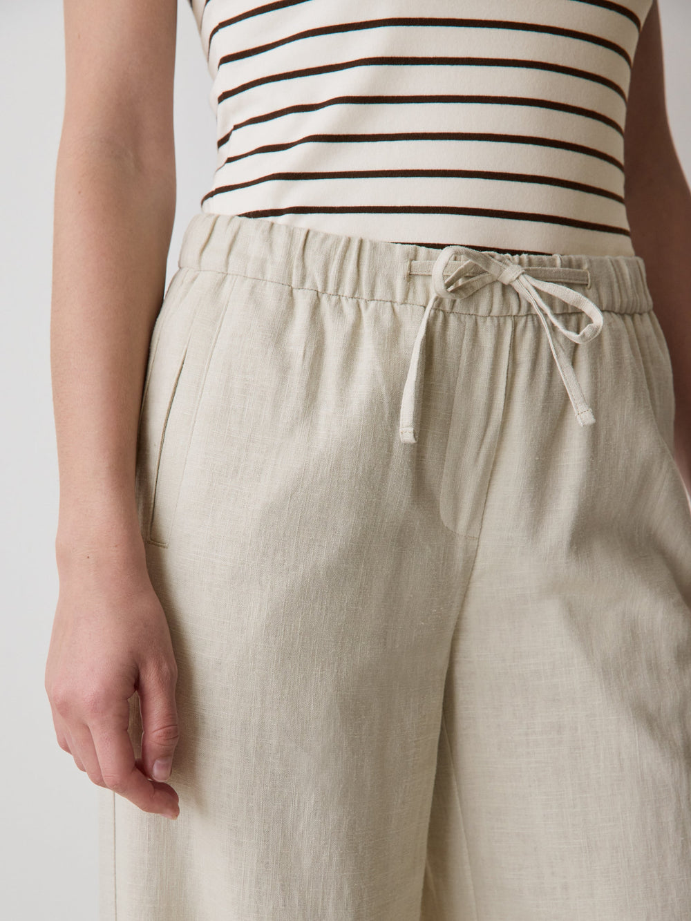 RW&CO Linen Mid-Rise Wide-Leg Pant