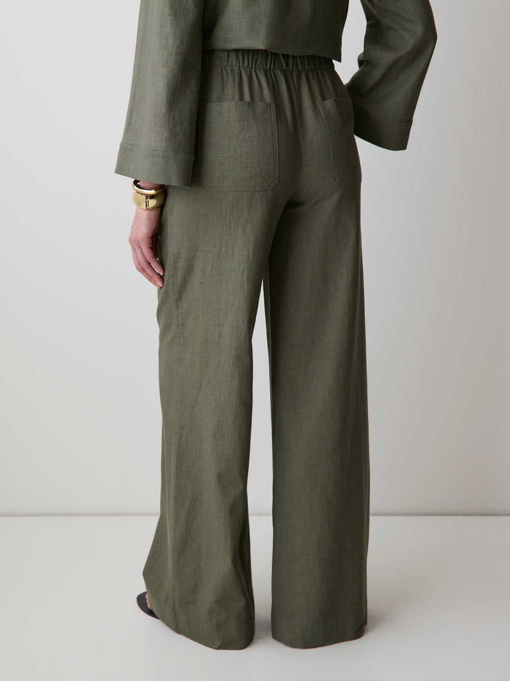 RW&CO Linen Mid-Rise Wide-Leg Pant