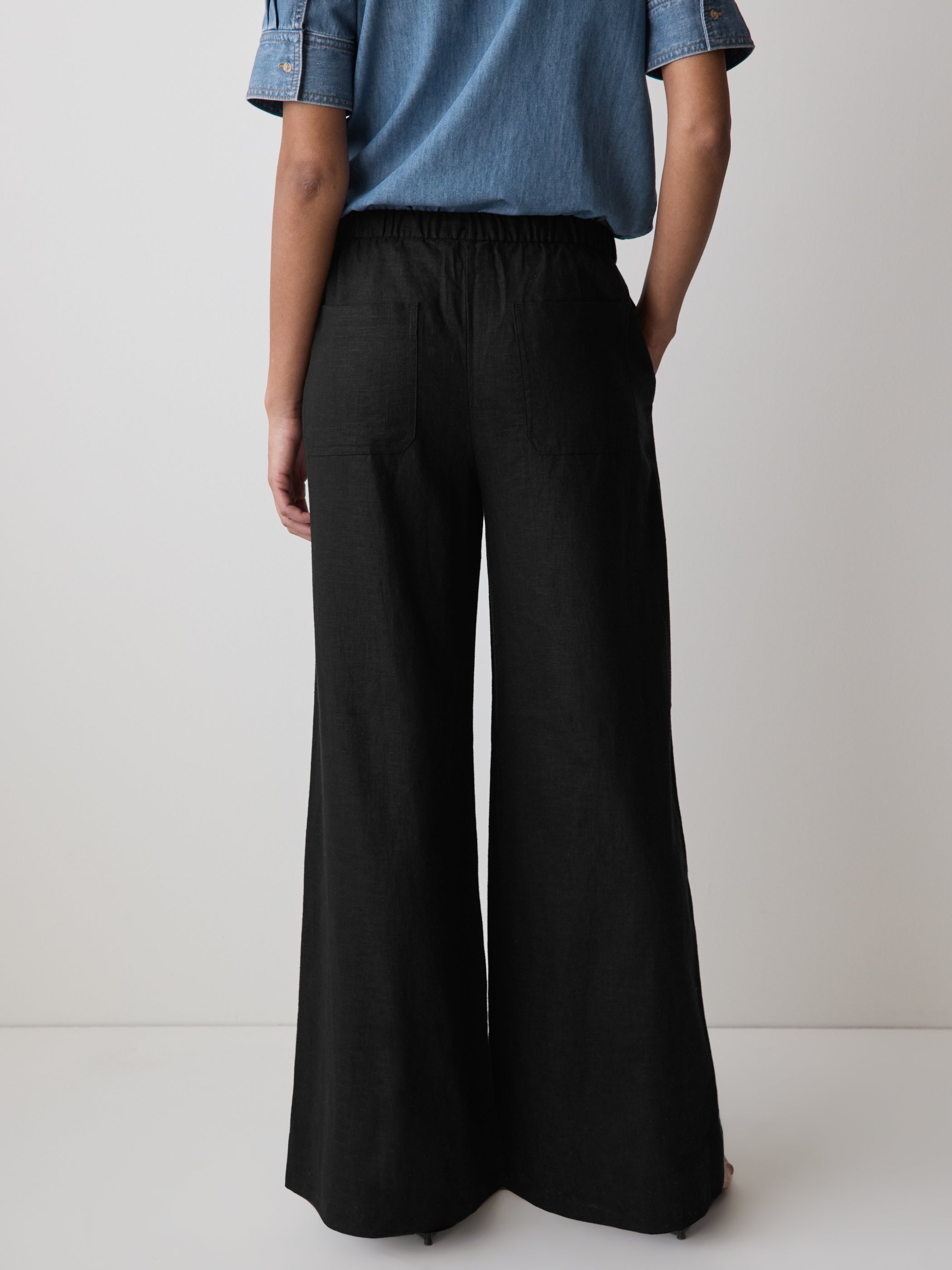 RW&CO Linen Mid-Rise Wide-Leg Pant