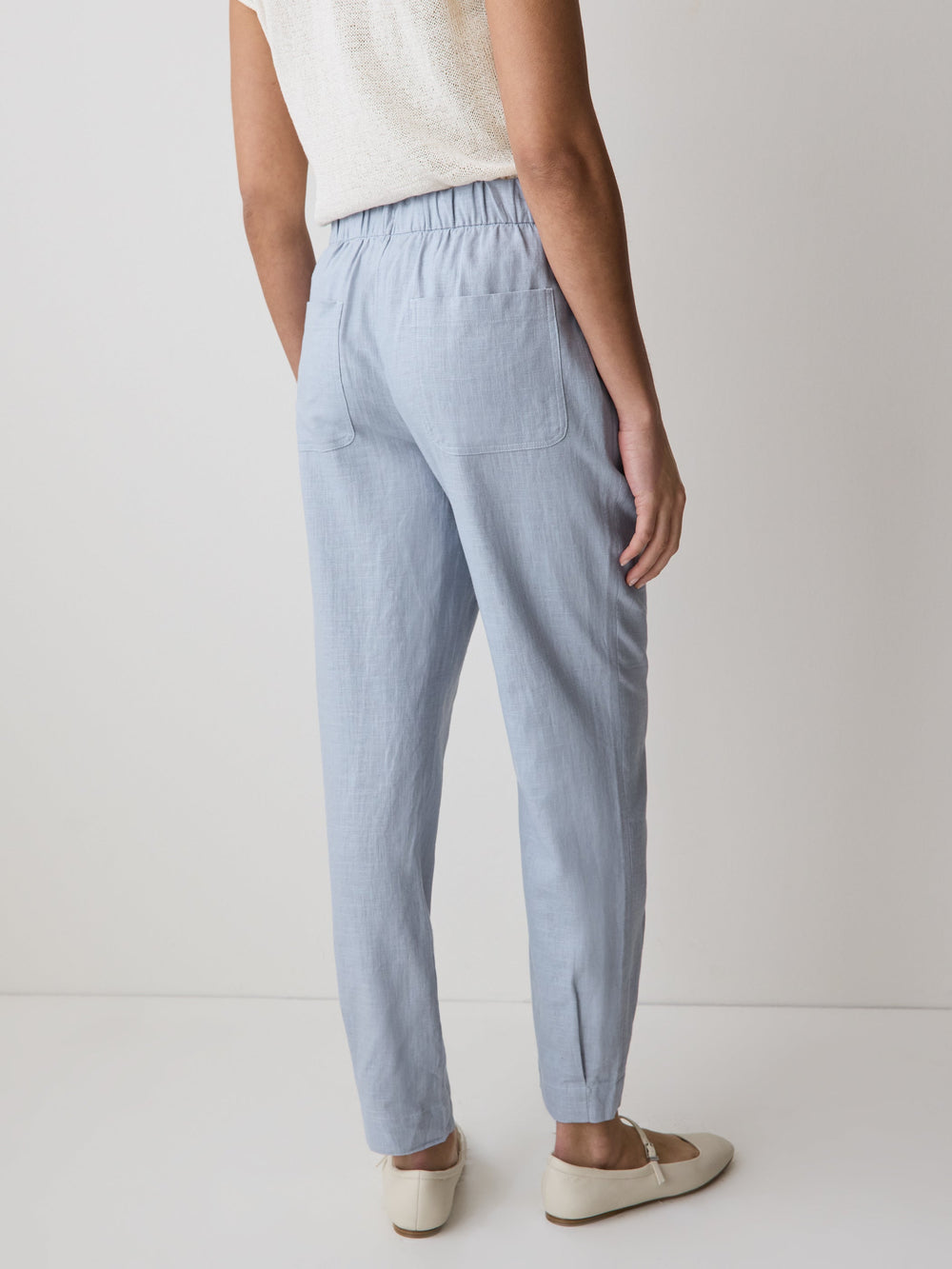 RW&CO Linen Mid-Rise Tapered-Leg Jogger Pant