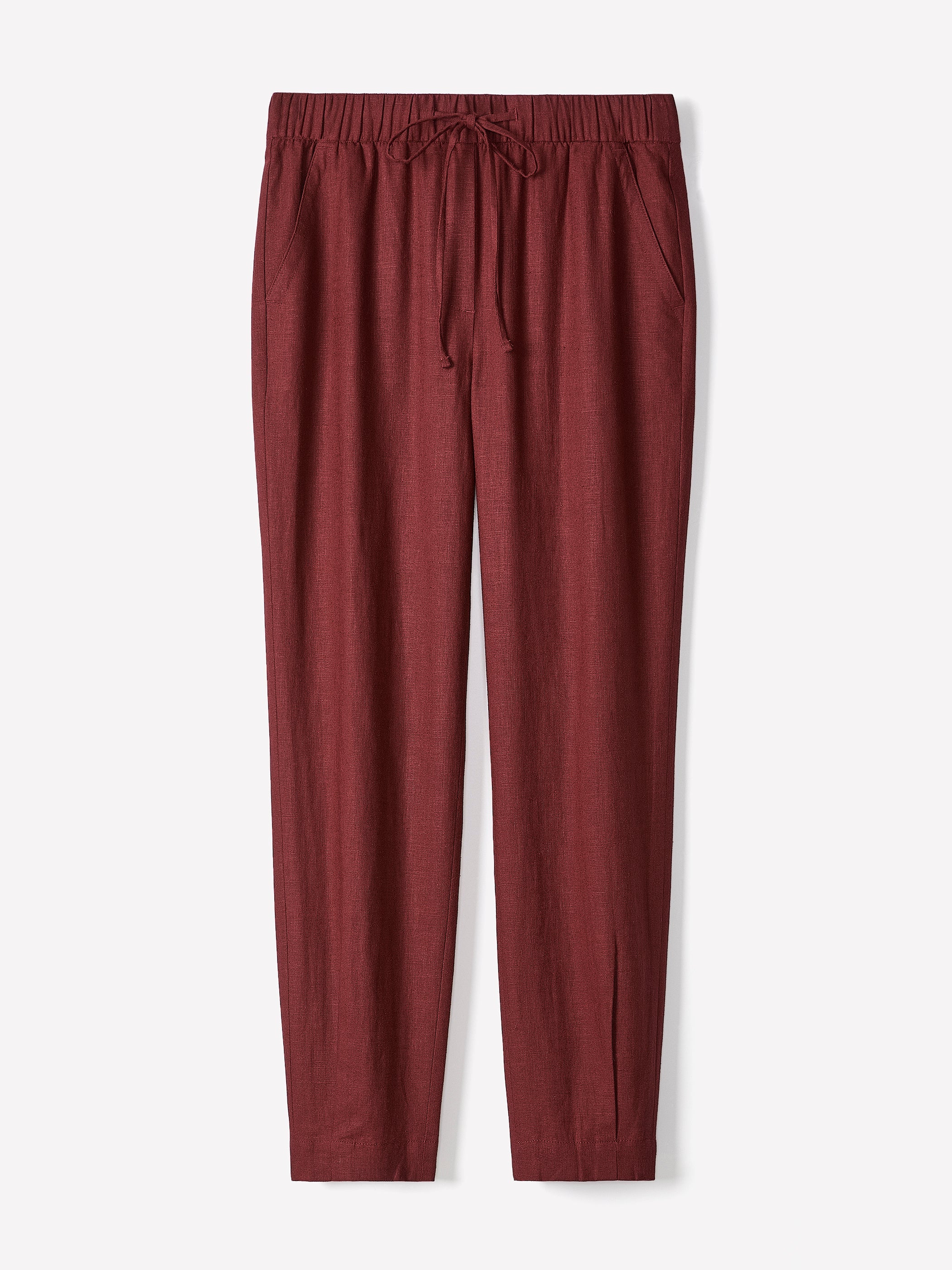 RW&CO Linen Mid-Rise Tapered-Leg Jogger Pant