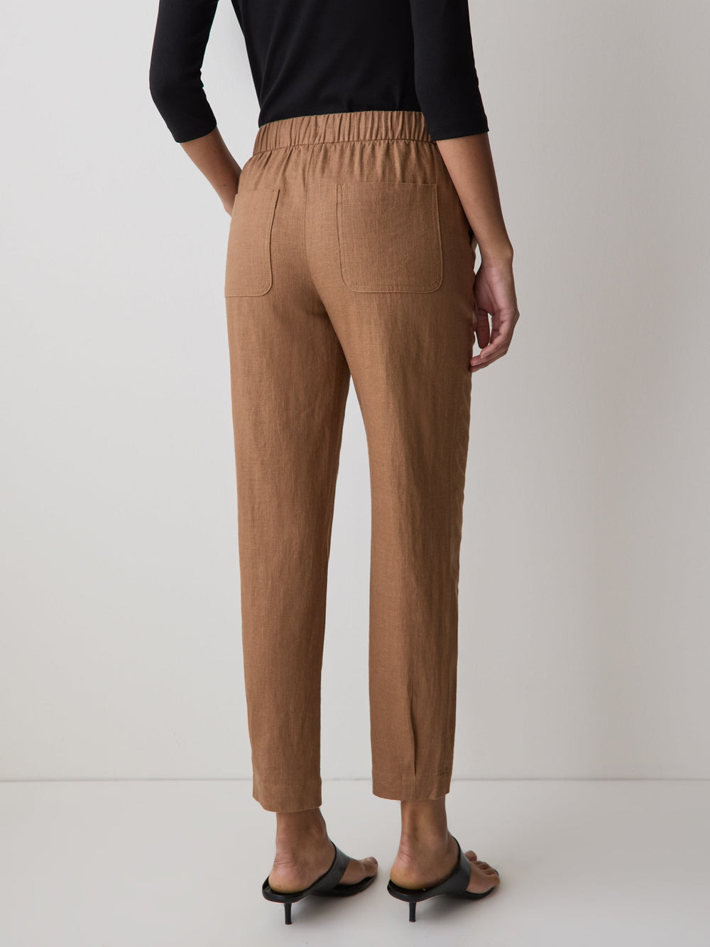 RW&CO Linen Mid-Rise Tapered-Leg Jogger Pant