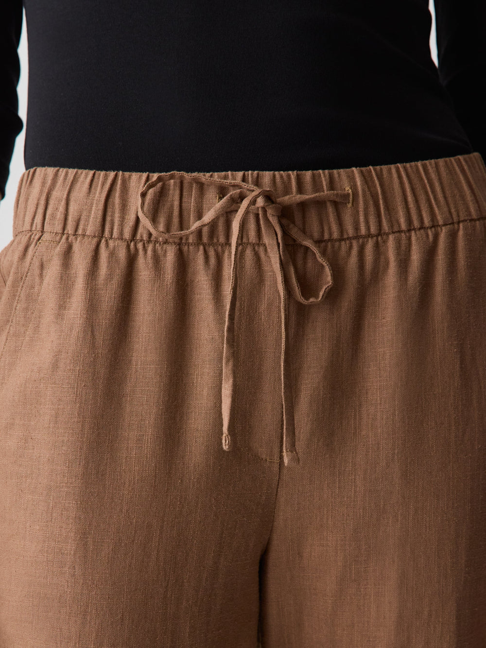 RW&CO Linen Mid-Rise Tapered-Leg Jogger Pant