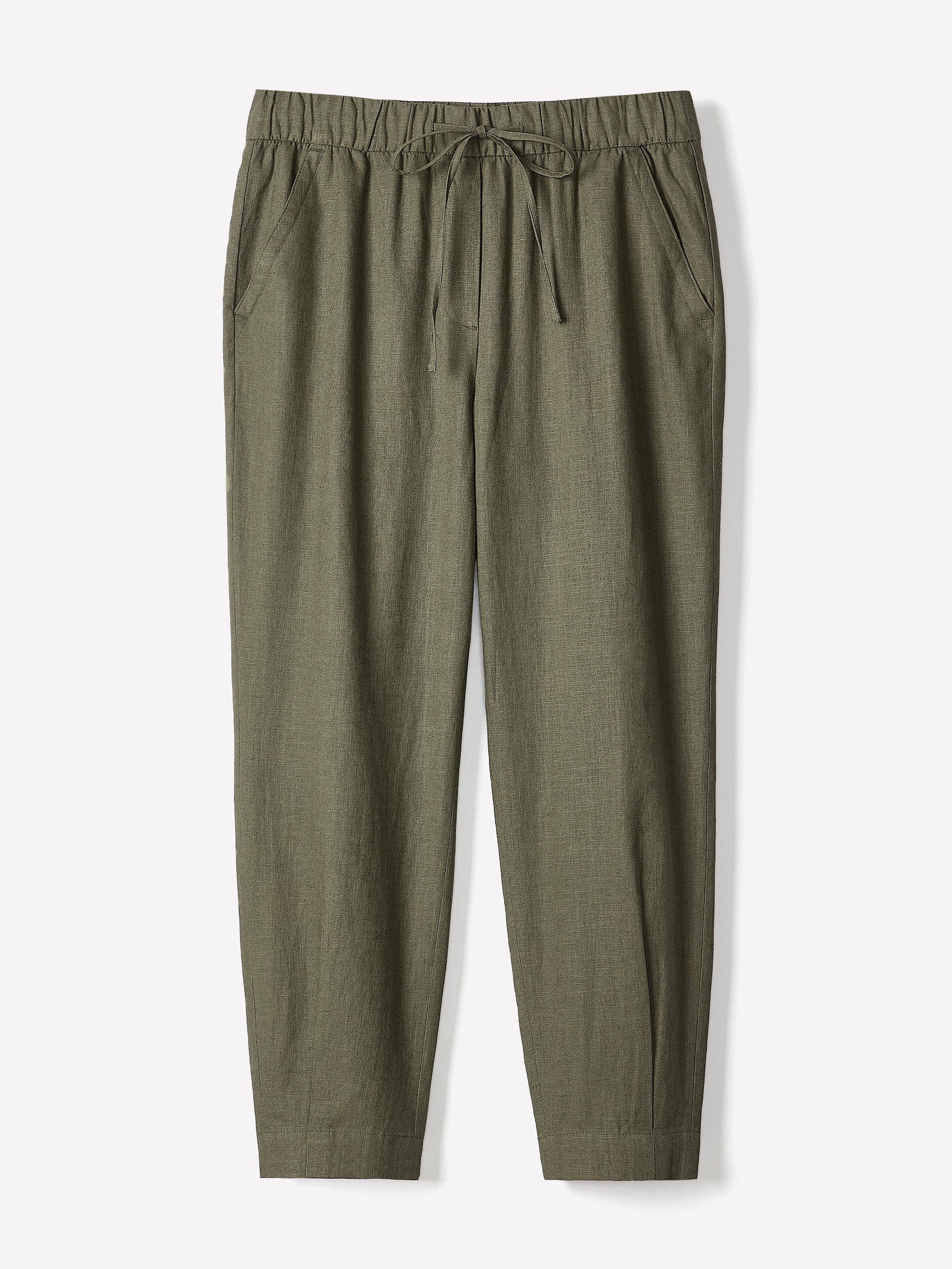 RW&CO Linen Mid-Rise Tapered-Leg Jogger Pant