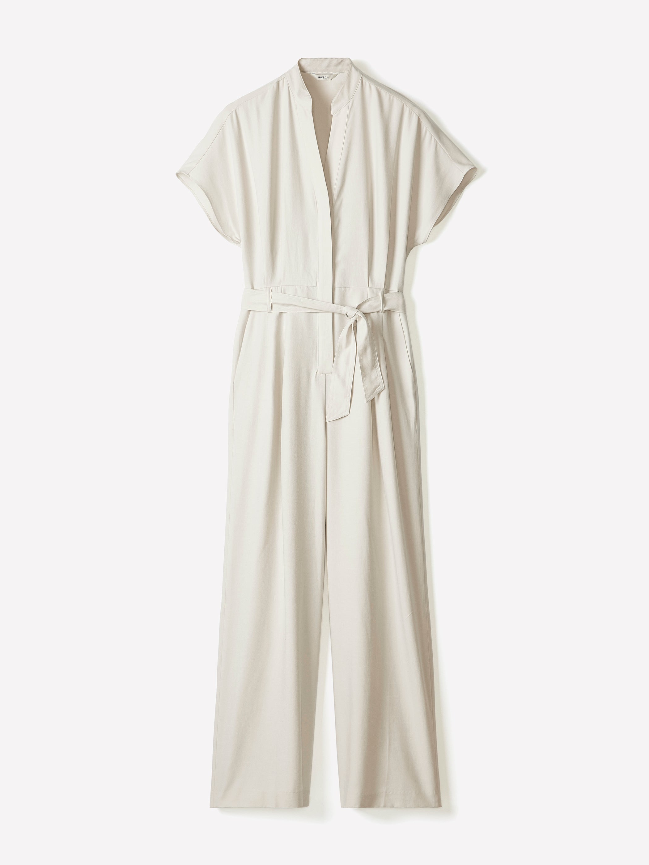 RW&CO Short-Sleeve Wide-Leg Jumpsuit with Cut-Out Detail