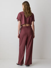 RW&CO Short-Sleeve Wide-Leg Jumpsuit with Cut-Out Detail