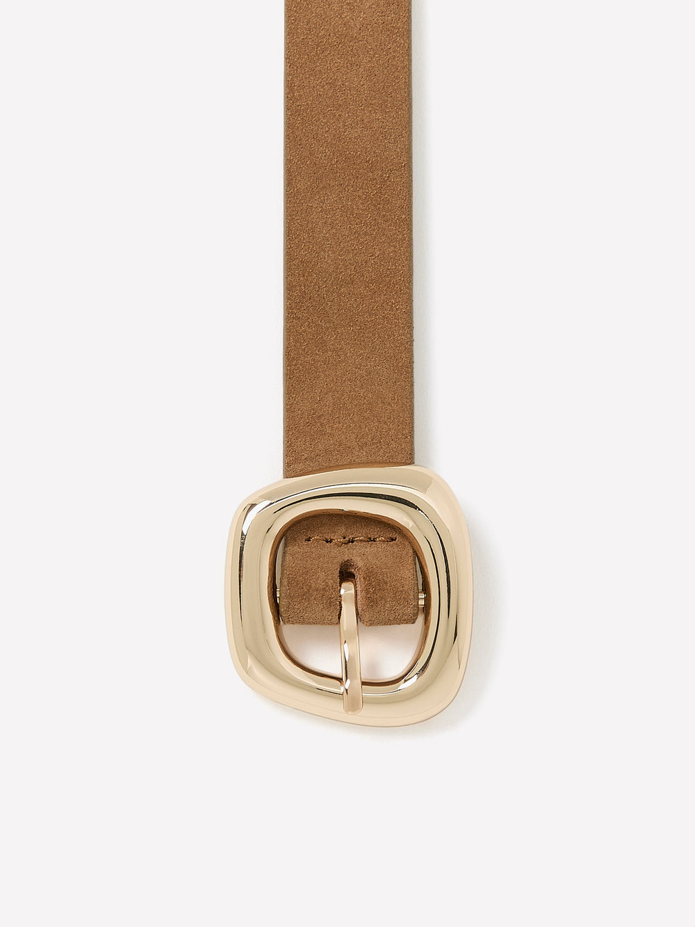 RW&CO Suede Belt with Sculptural Buckle