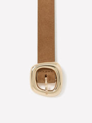 RW&CO Suede Belt with Sculptural Buckle