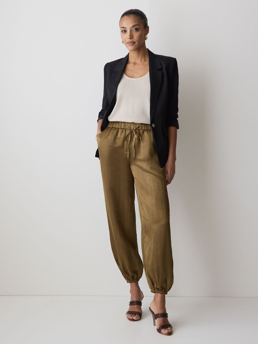 RW&CO Linen-Blend U-Neck Loose Tank