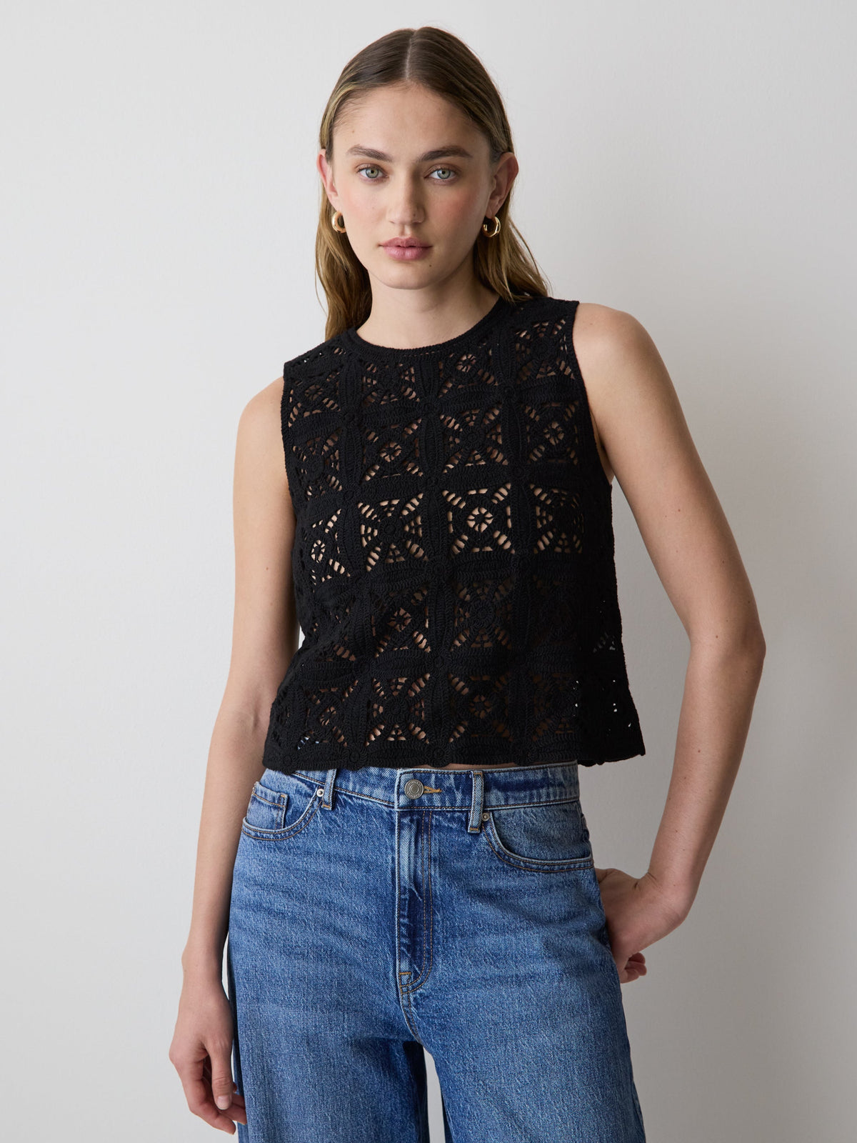 RW&CO Crochet Tank Top