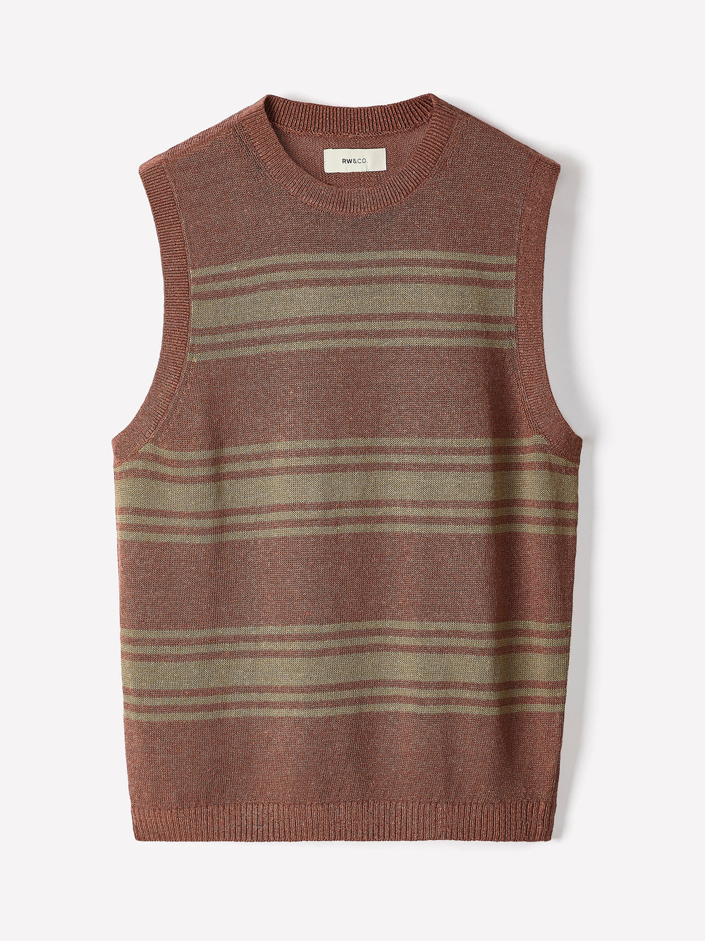 RW&CO Linen-Blend Sleeveless Crew-Neck Sweater