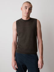 RW&CO Linen-Blend Sleeveless Crew-Neck Sweater