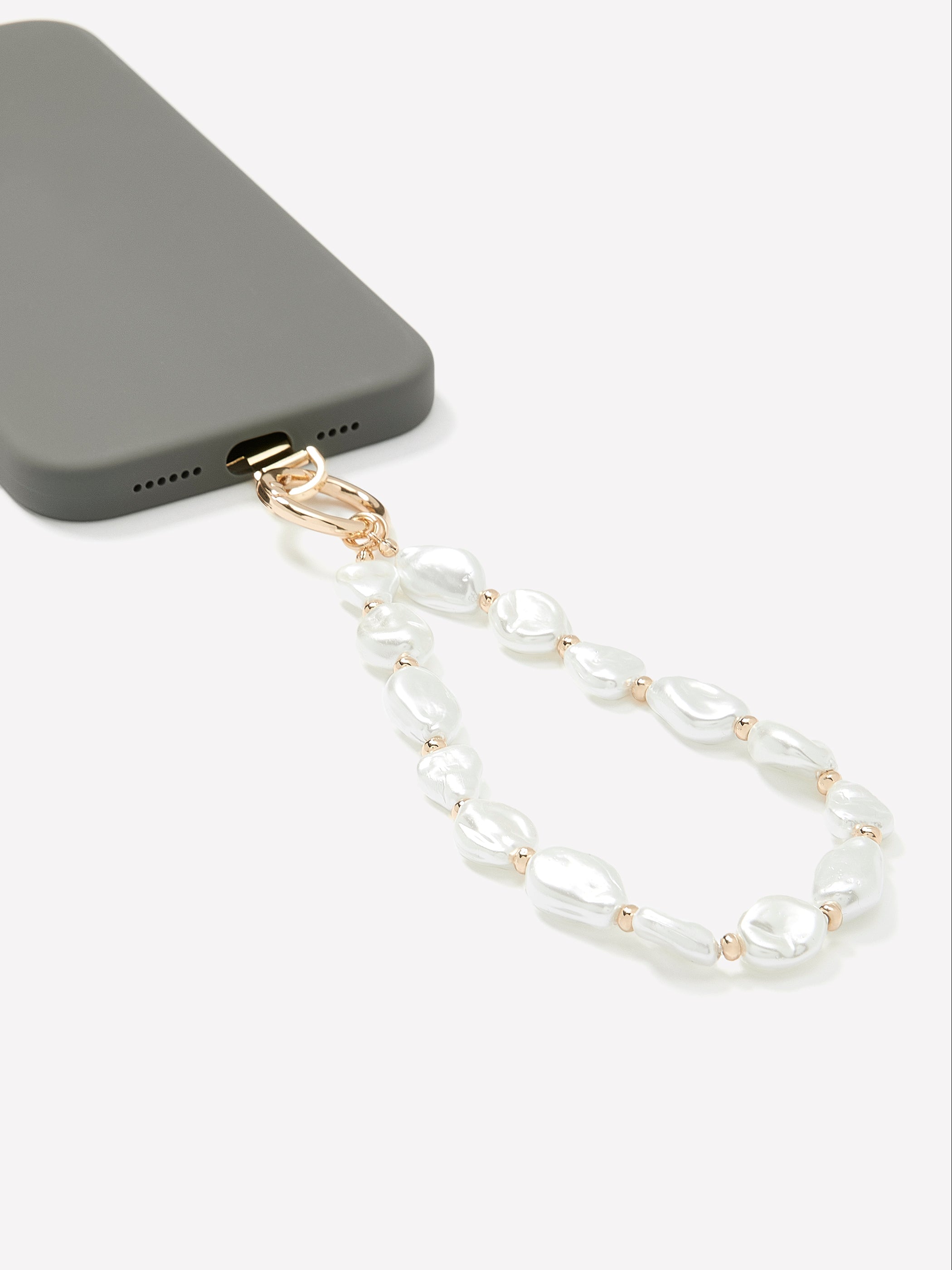 RW&CO Glass Pearl Bag Charm & Phone Wristlet