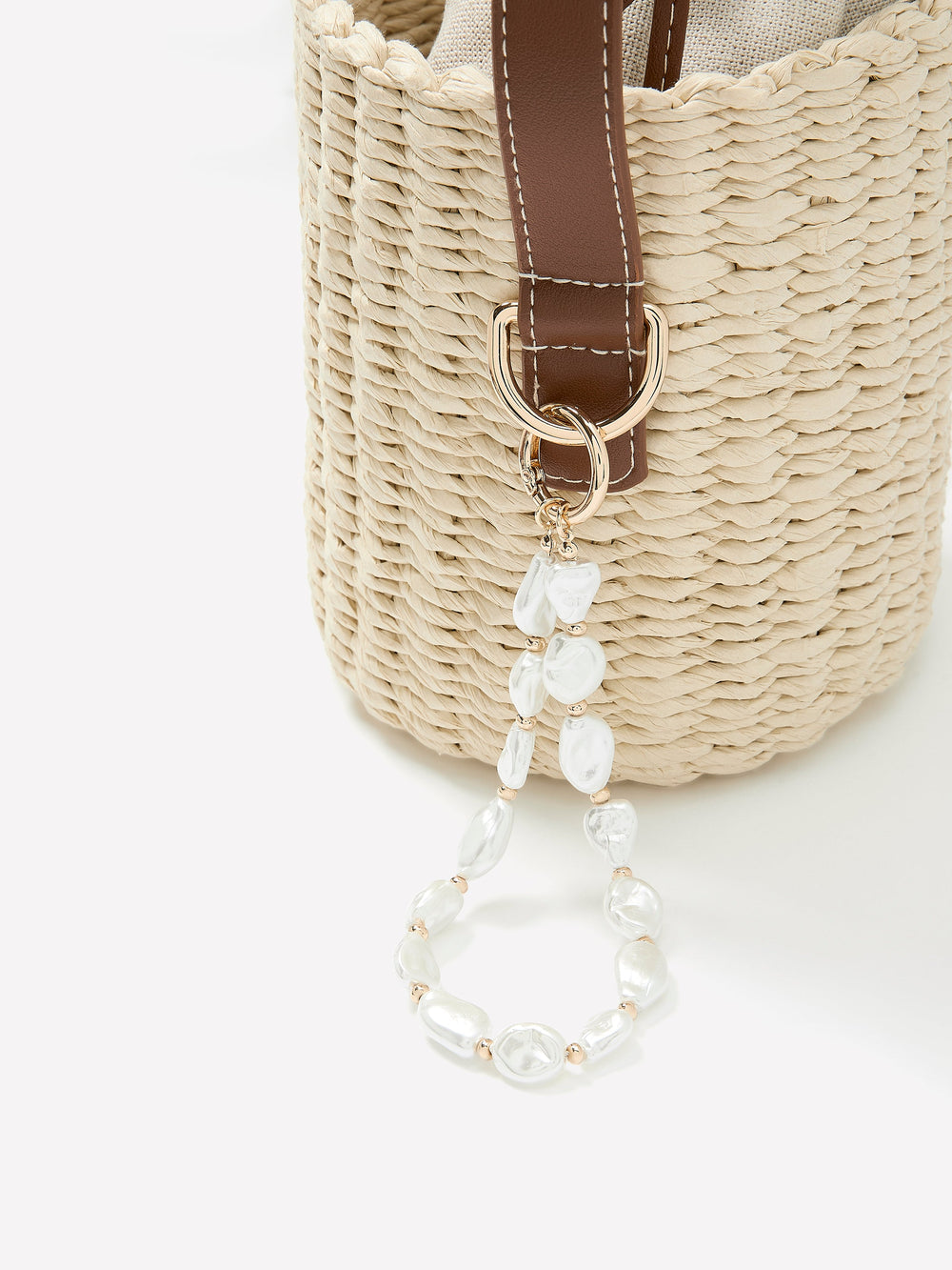 RW&CO Glass Pearl Bag Charm & Phone Wristlet