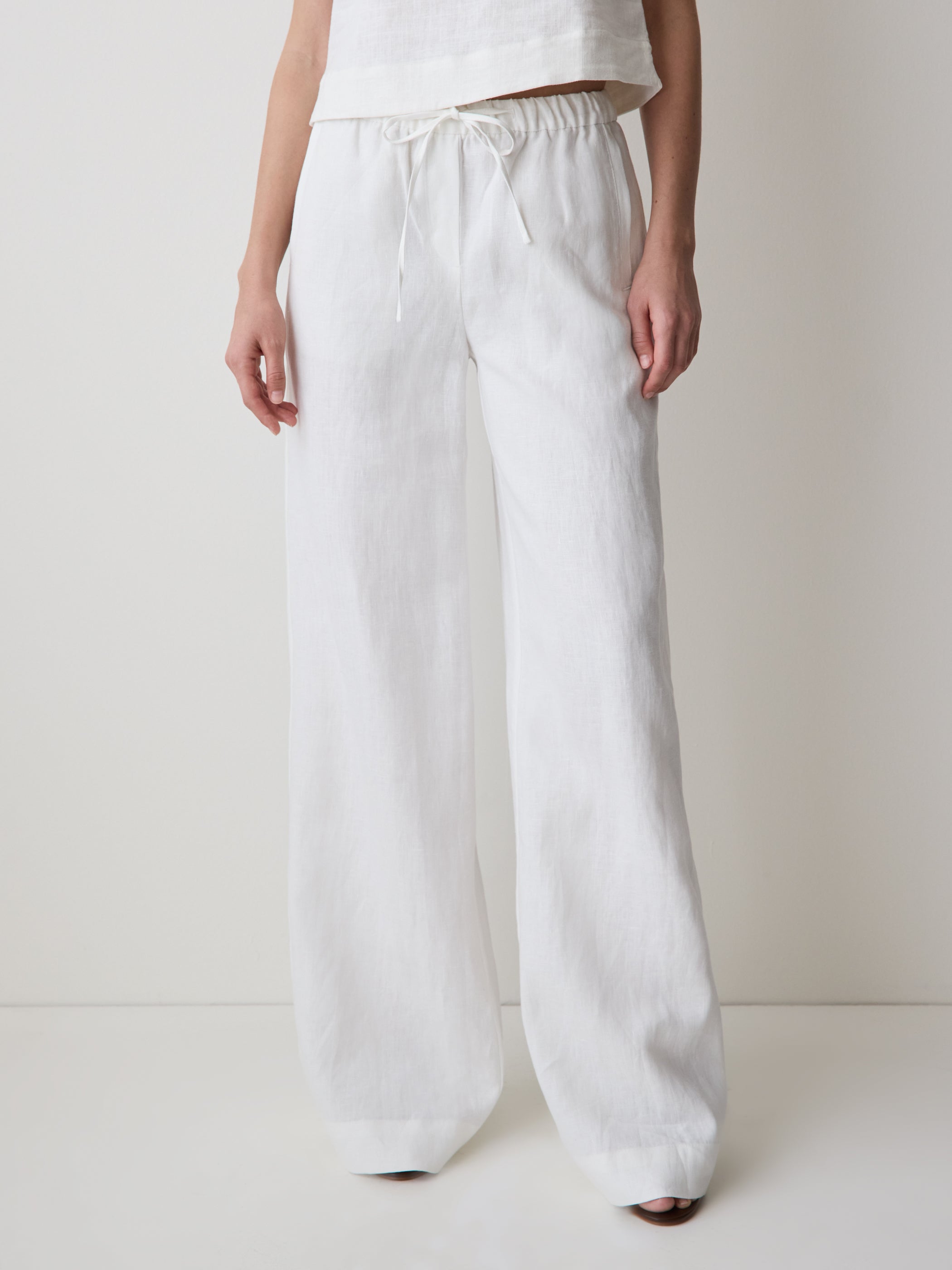 RW&CO Linen Mid-Rise Wide-Leg Pant