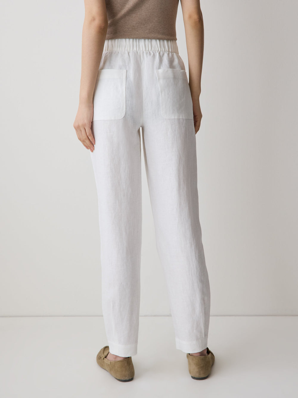 RW&CO Linen Mid-Rise Tapered-Leg Jogger Pant