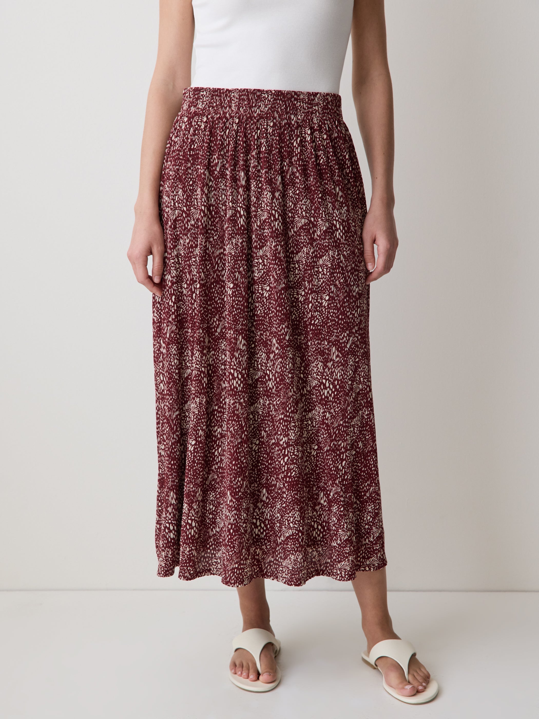 RW&CO High-Rise Flare Midi Skirt