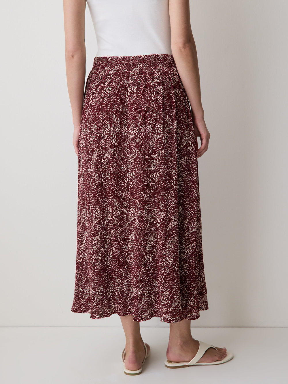 RW&CO High-Rise Flare Midi Skirt