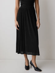 RW&CO High-Rise Flare Midi Skirt
