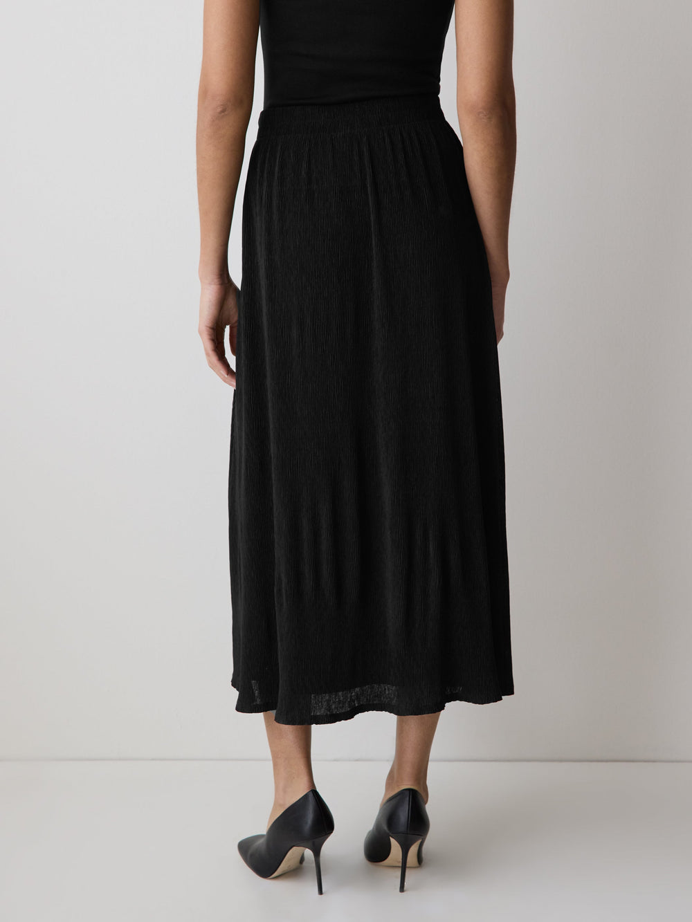 RW&CO High-Rise Flare Midi Skirt