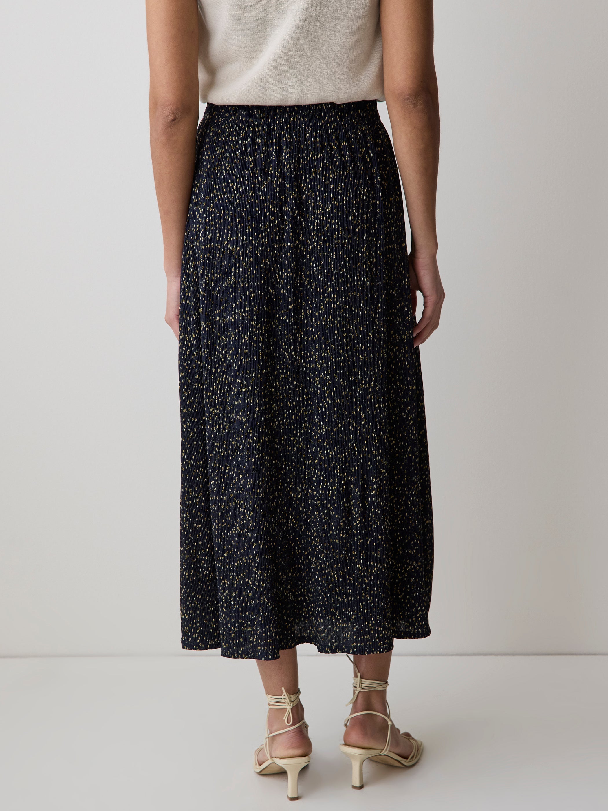 RW&CO High-Rise Flare Midi Skirt
