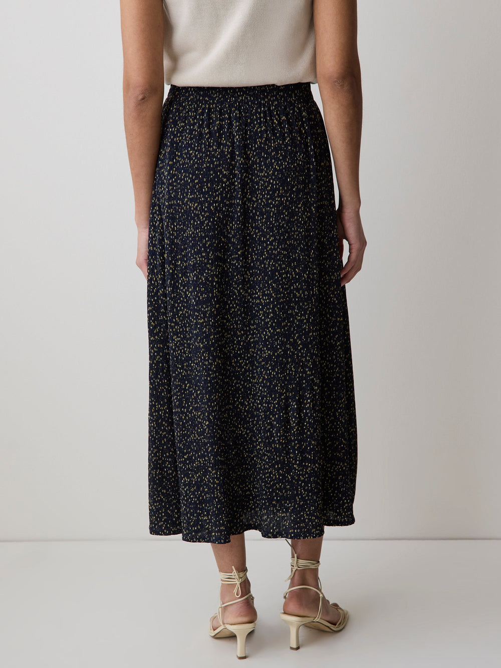 RW&CO High-Rise Flare Midi Skirt