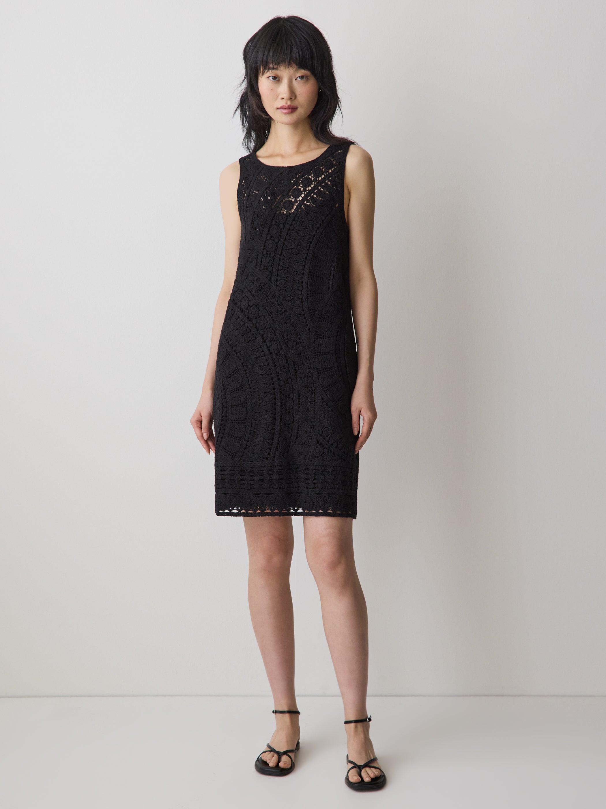 RW&CO Sleeveless Crochet Mini Dress