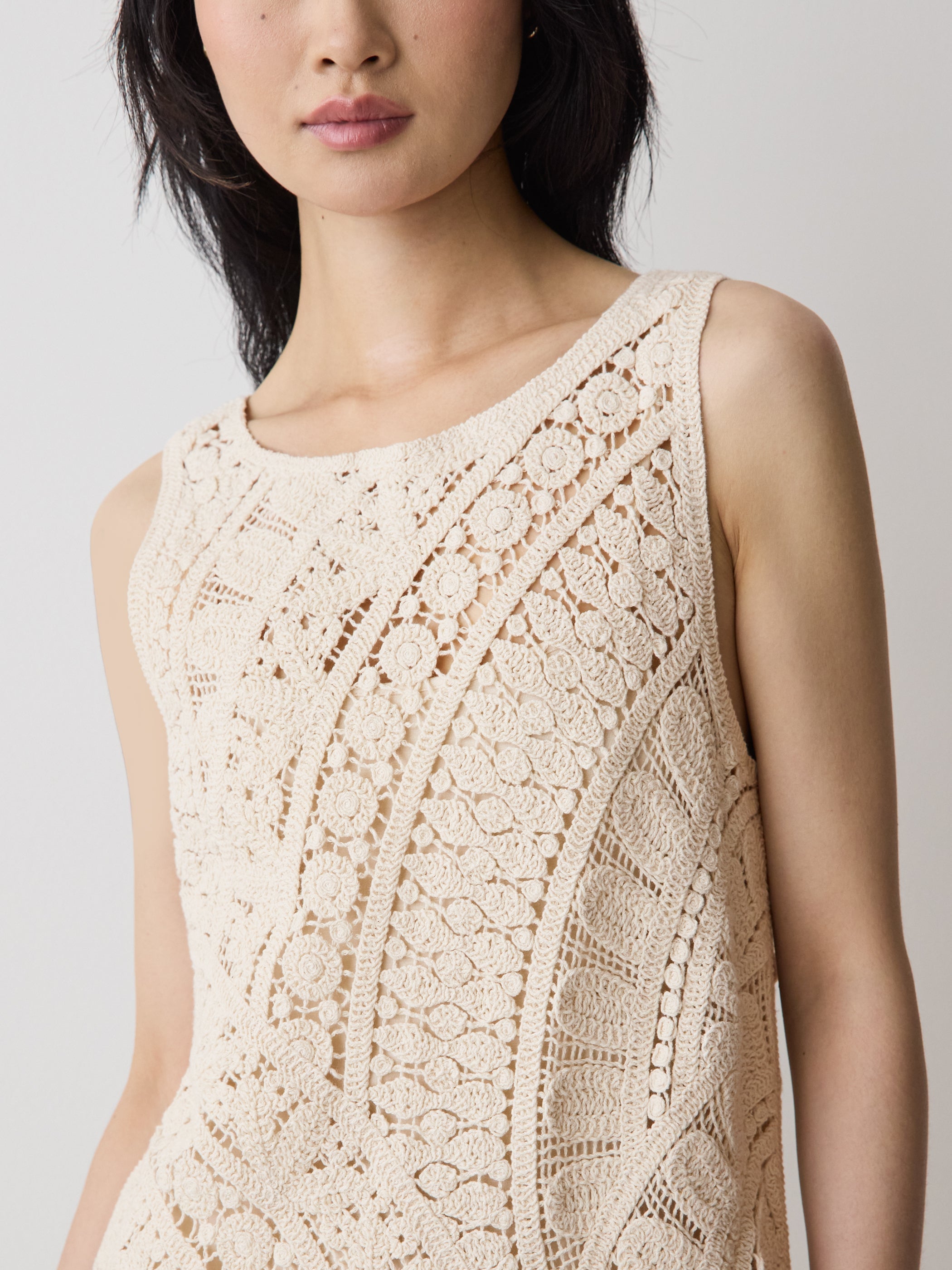 RW&CO Sleeveless Crochet Mini Dress