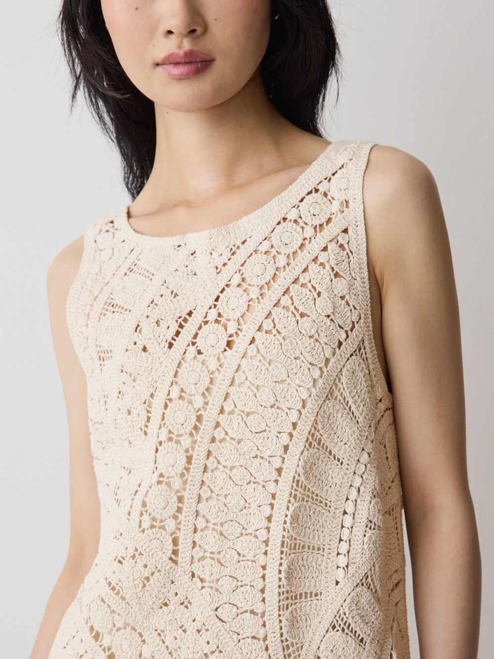 RW&CO Sleeveless Crochet Mini Dress
