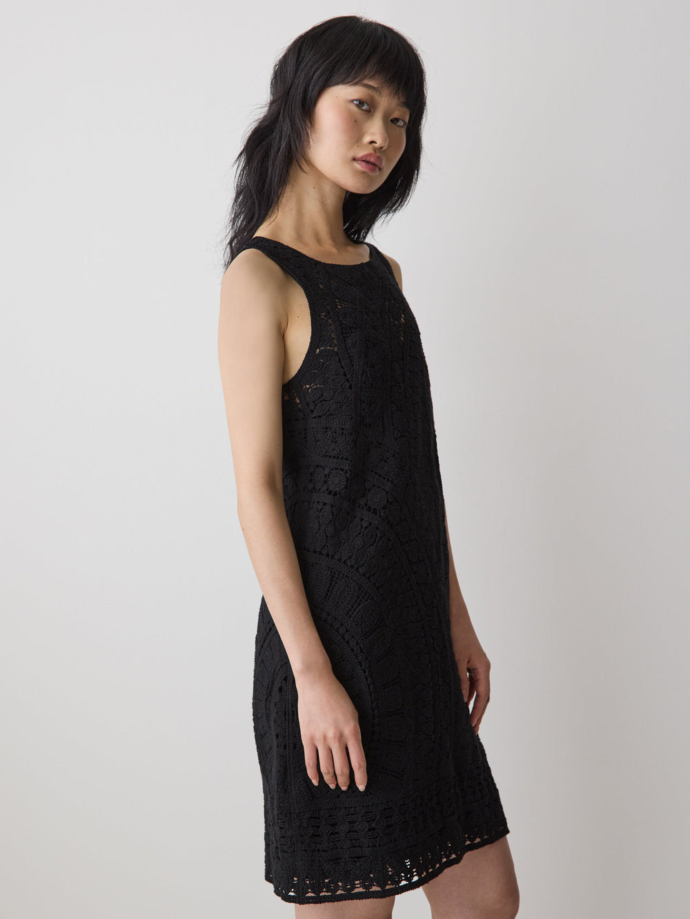 RW&CO Sleeveless Crochet Mini Dress