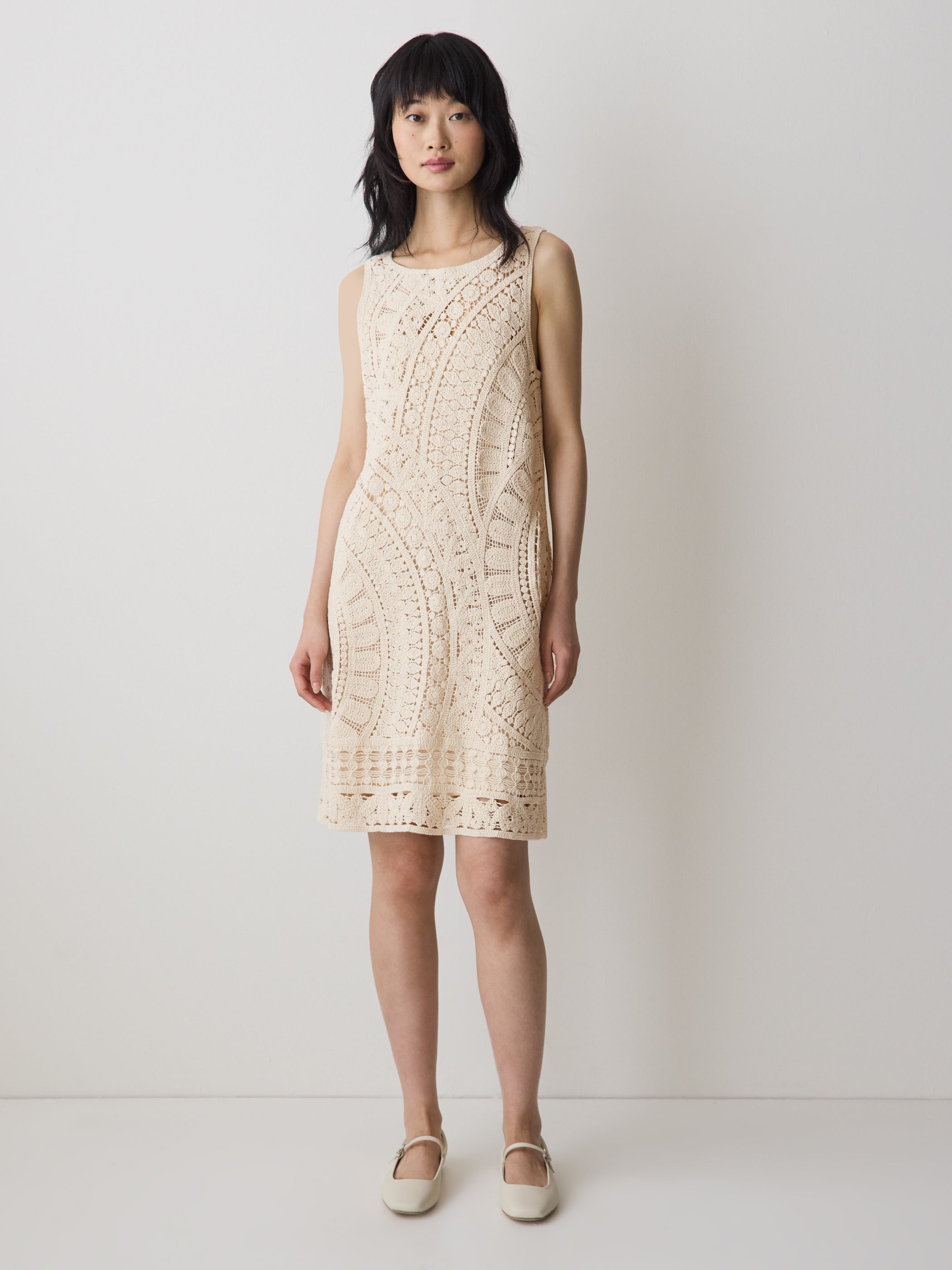 RW&CO Sleeveless Crochet Mini Dress