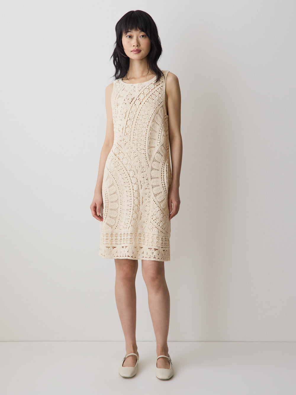 RW&CO Sleeveless Crochet Mini Dress