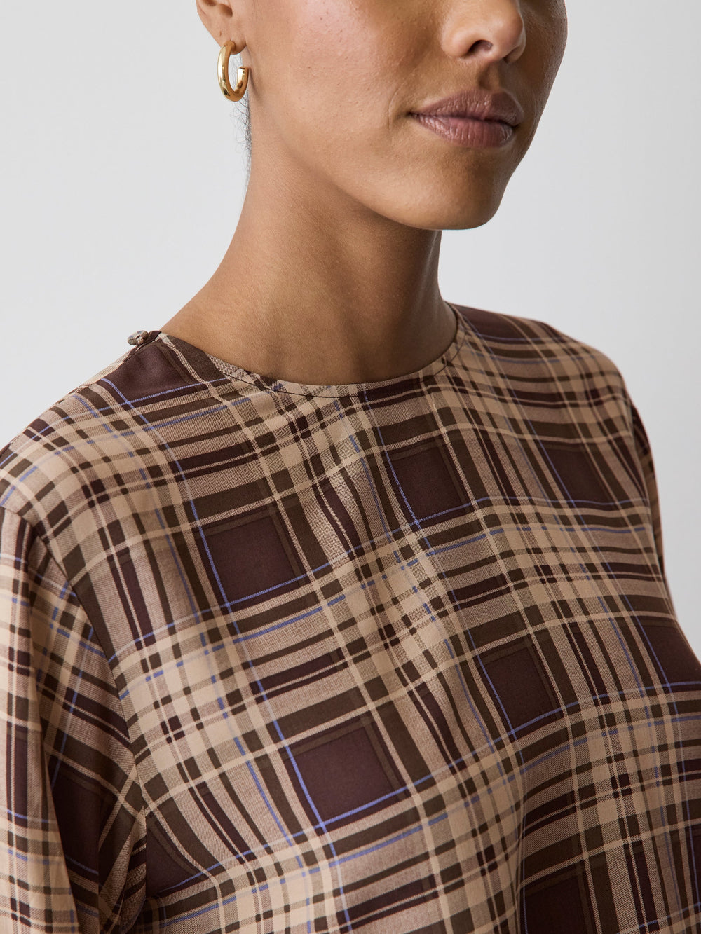 RW&CO Long-Sleeve Popover Blouse with Scarf Neckline