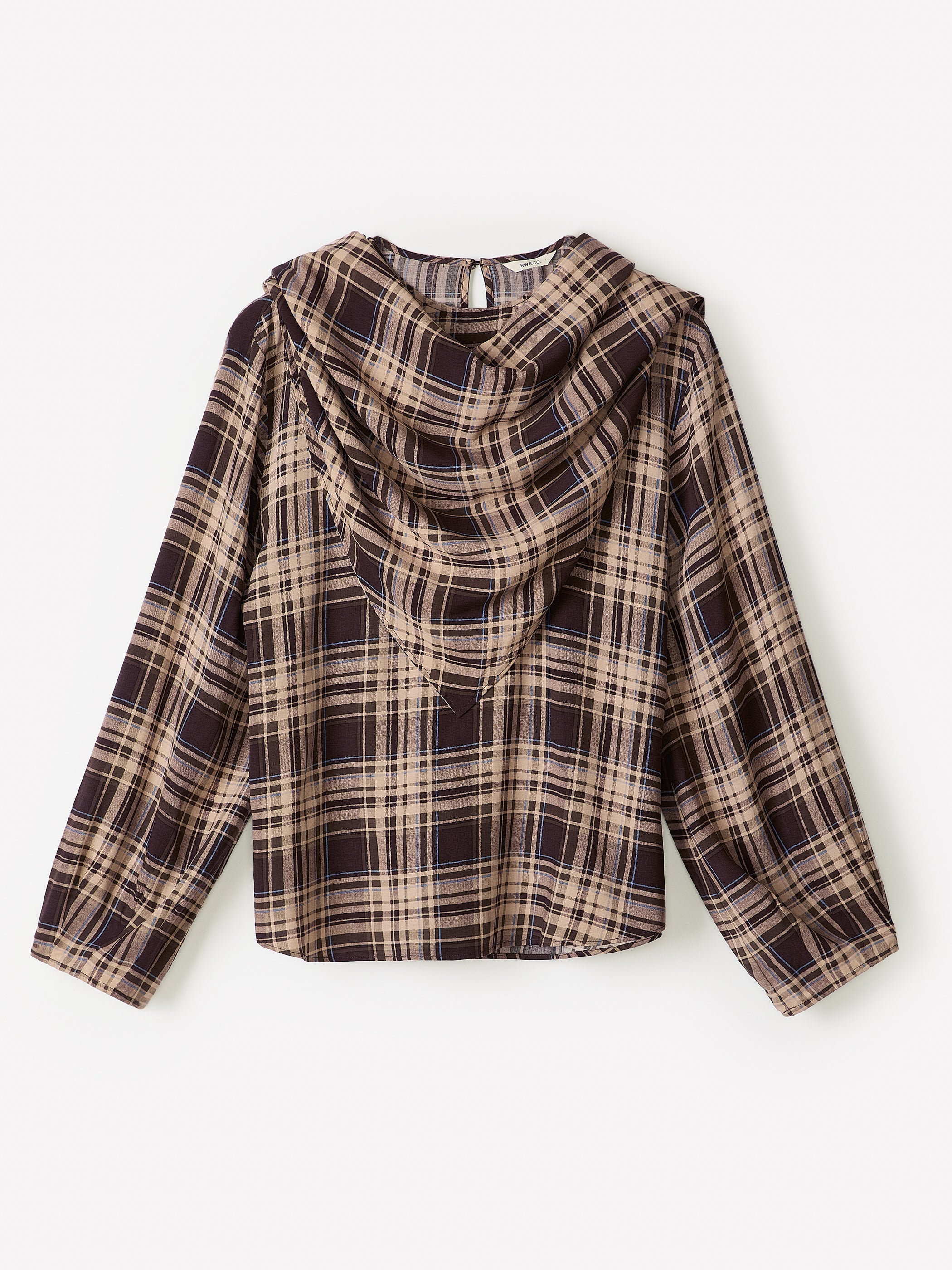 RW&CO Long-Sleeve Popover Blouse with Scarf Neckline