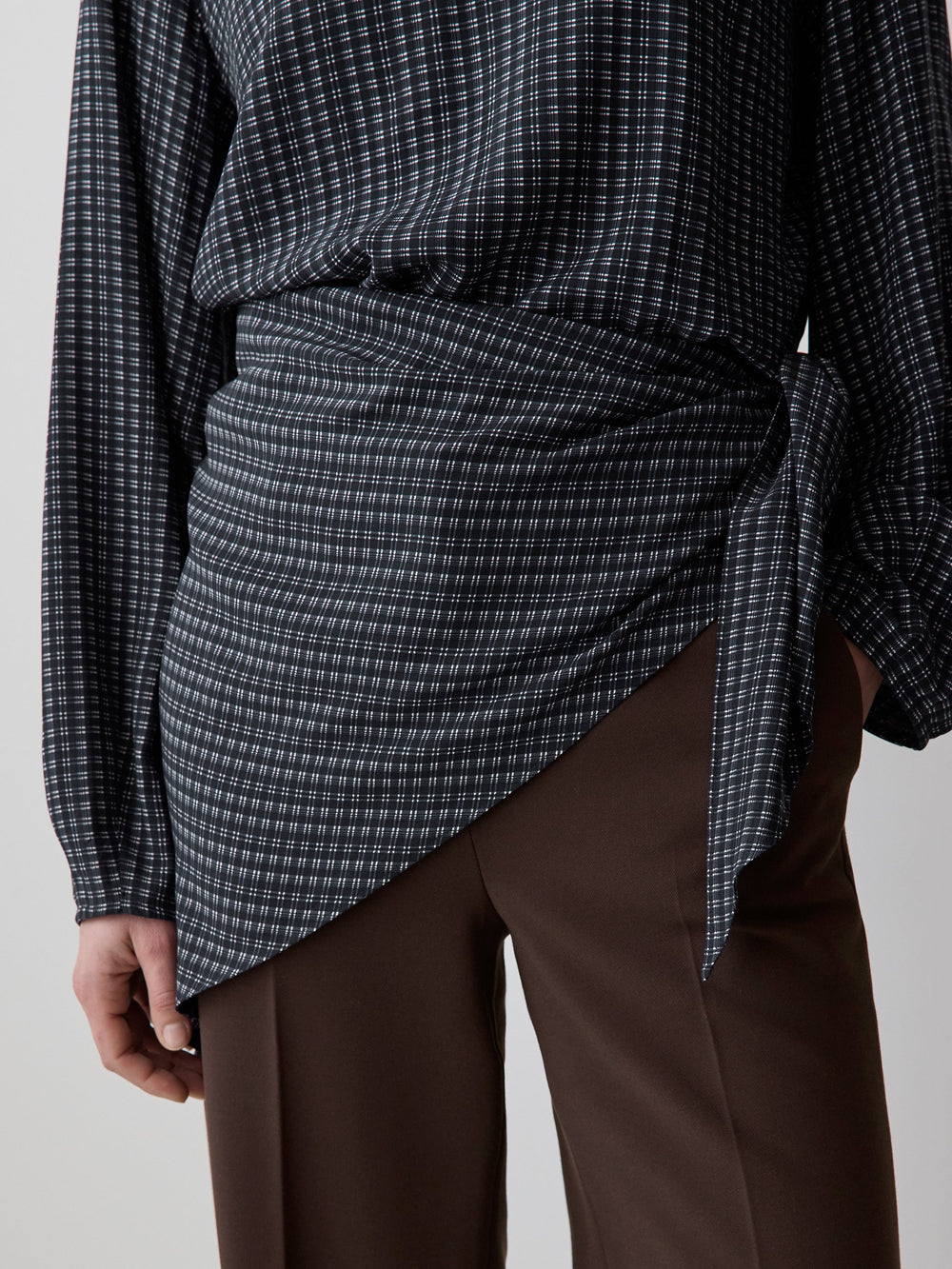RW&CO Long-Sleeve Popover Blouse with Scarf Neckline