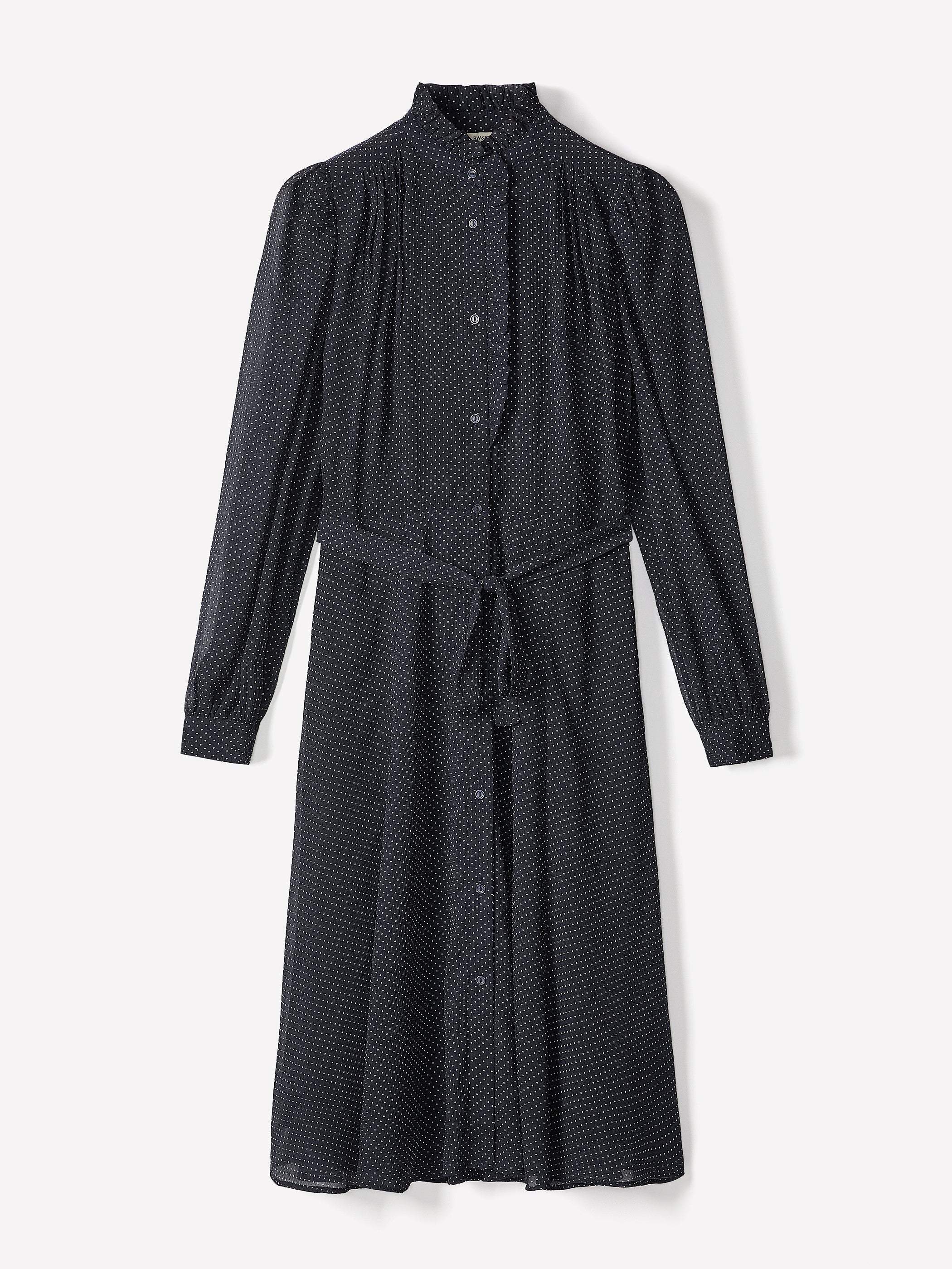 RW&CO Long-Sleeve Mock-Neck Buttoned-Down Midi Dress
