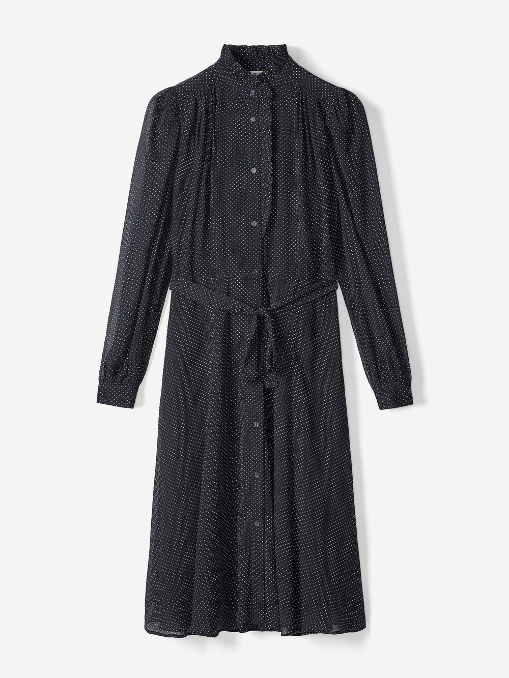 RW&CO Long-Sleeve Mock-Neck Buttoned-Down Midi Dress