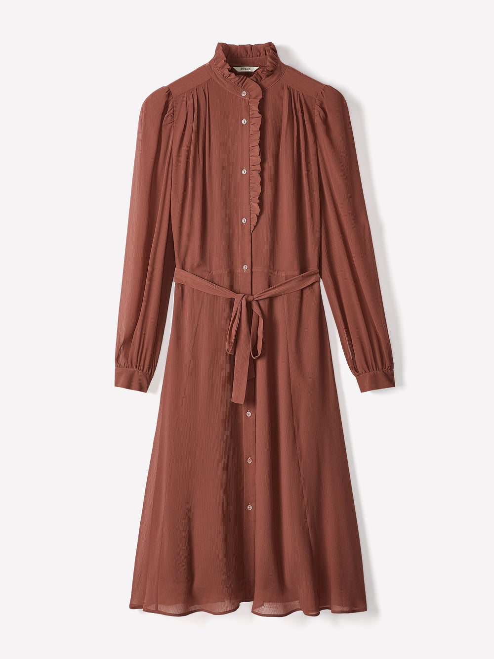 RW&CO Long-Sleeve Mock-Neck Buttoned-Down Midi Dress