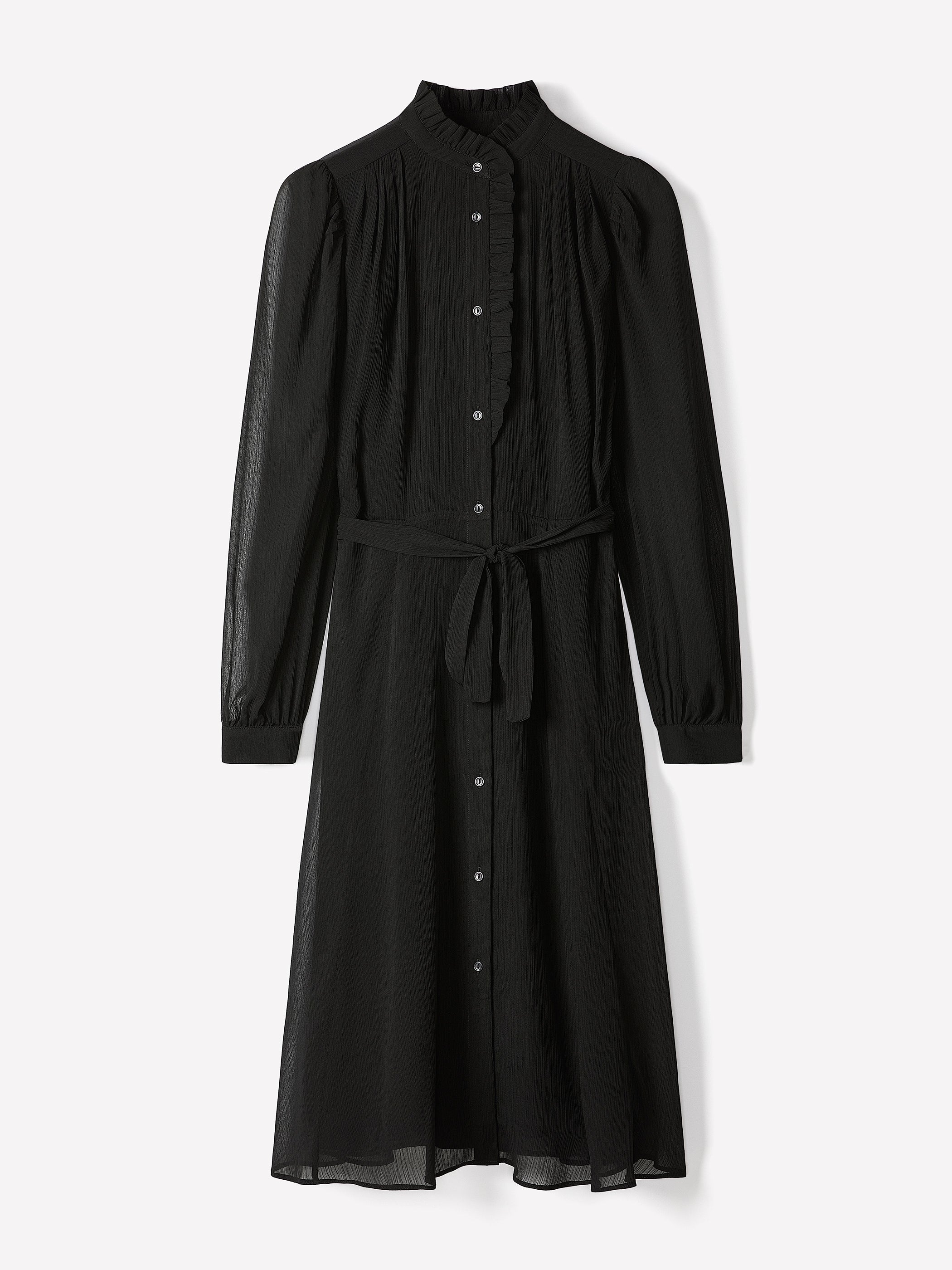 RW&CO Long-Sleeve Mock-Neck Buttoned-Down Midi Dress