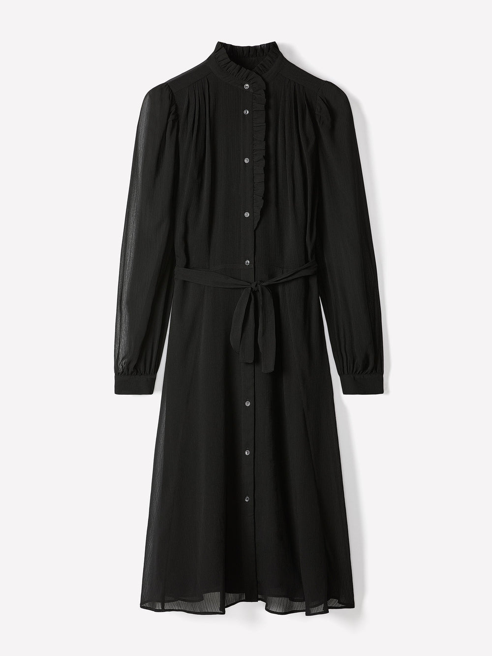 RW&CO Long-Sleeve Mock-Neck Buttoned-Down Midi Dress