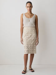 RW&CO Straight Crochet Midi Skirt