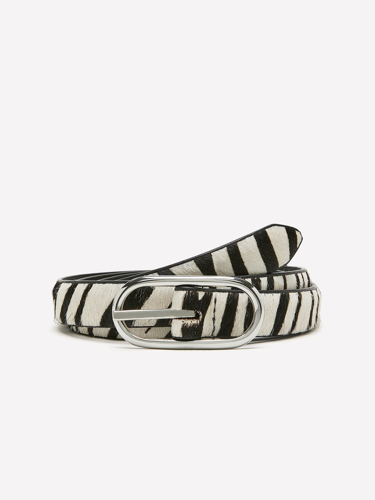 RW&CO Leather Belt with Zebra Print